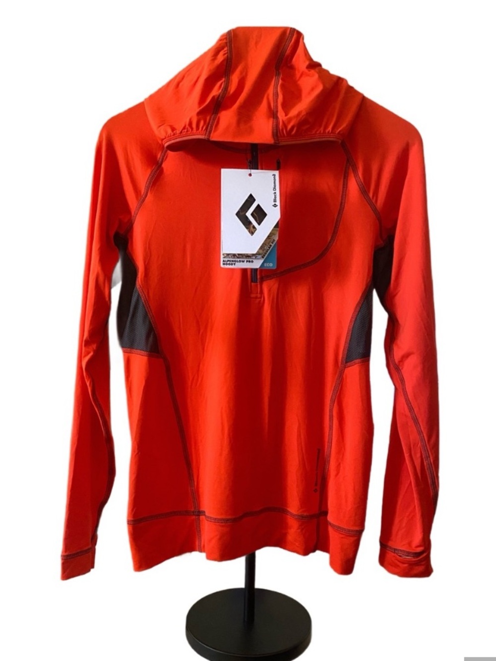 NWT Black Diamond Men’s Alpenglow Vibrant Orange Performance Hoodie Size S ✨